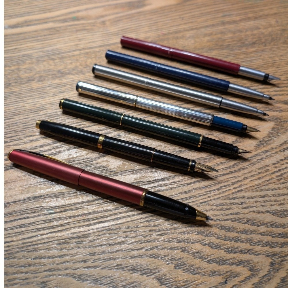 Vintage Parker Pen Lot Vector Jotter 45 Frontier Fountain Rollerball 9pc + Ink‎